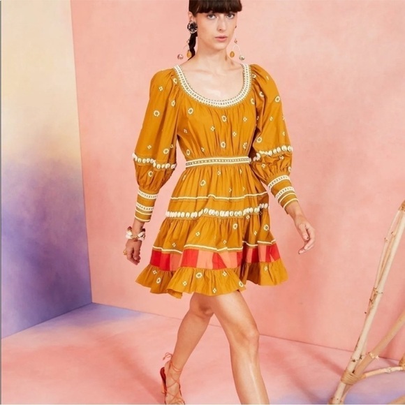 Ulla Johnson Adama Dress in Ochre FLAWED - Picture 2 of 9